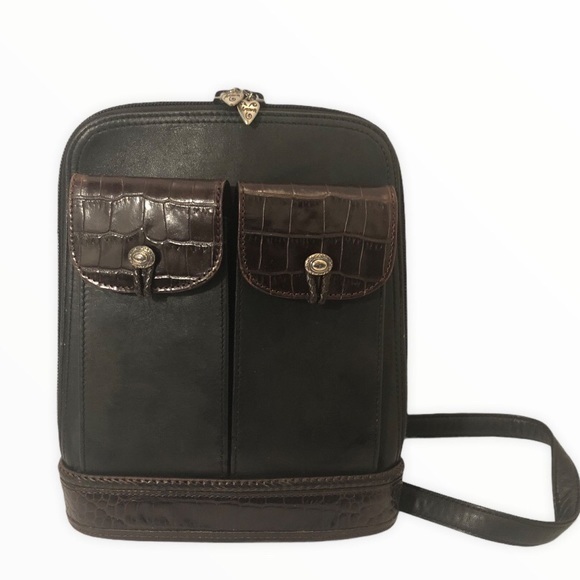 Brighton one world black brown leather bag
